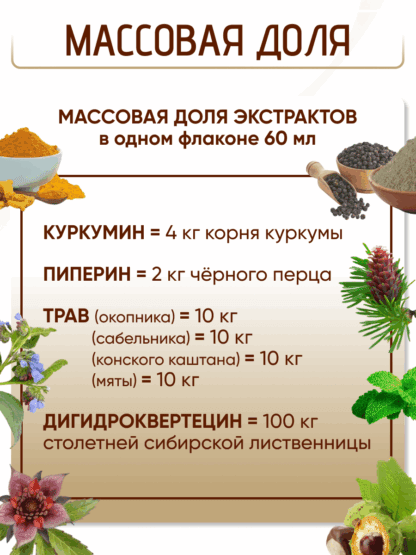 Куркумин экстракт пиперин Босвеллия 5 трав для ОДС — изображение 3