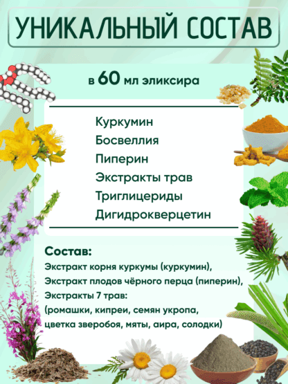 Куркумин экстракт пиперин Босвеллия 7 трав для ЖКТ — изображение 6